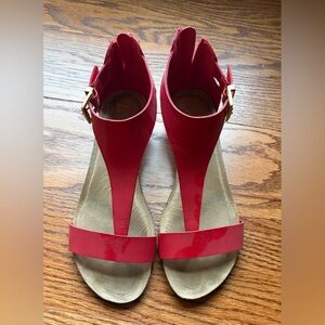 Red Women's Ankle-Strap Sandals